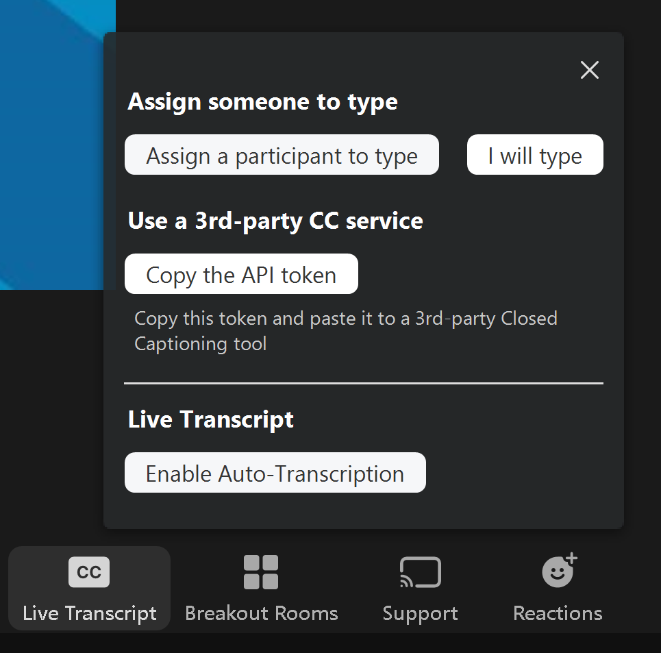 zoom live captions